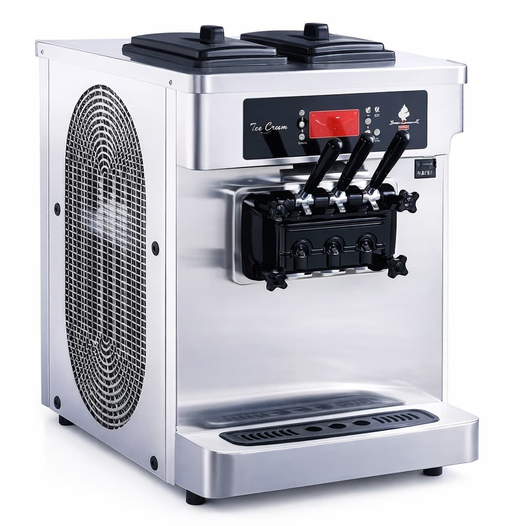 MÁQUINA DE HELADO 2 TANQUES DE 6+6 LITROS CAPACIDAD 20-28 L/HR