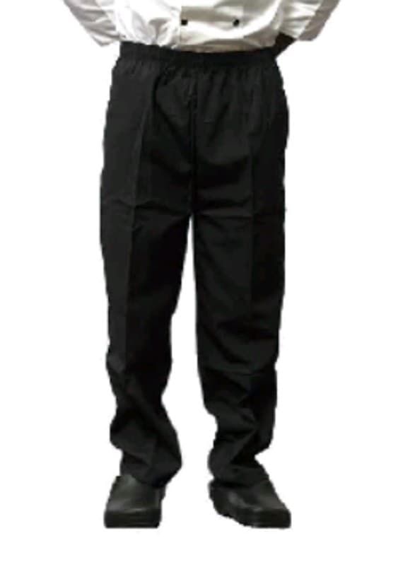 PANTALON NEGRO CHEFS FACTORY UNISEX T: S TELA GRUESA COD:U201C0100JS