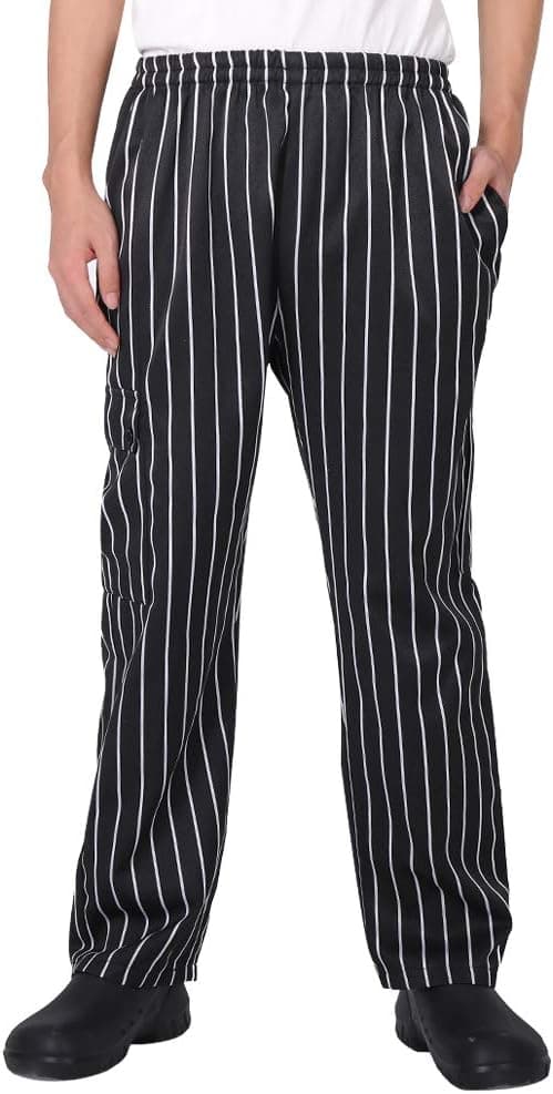 PANTALON NEGRO DE RAYAS CHEFS FACTORY T:M 