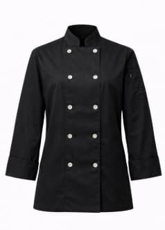 CHAQUETA NEGRA BOTONES BLANCOS CHEF FACTORY MANGA LARGA T:L
