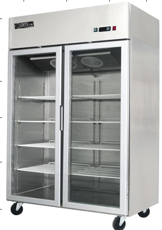 CONGELADOR 2 PUERTAS DE VIDRIO CHEFS FACTORY