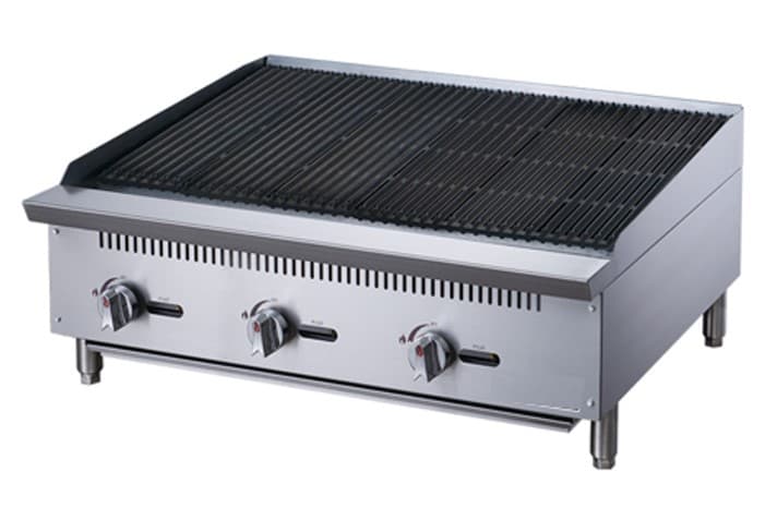 PARRILLA GRILL A GAS 3 QUEMADORES 36" CHEFS FACTORY