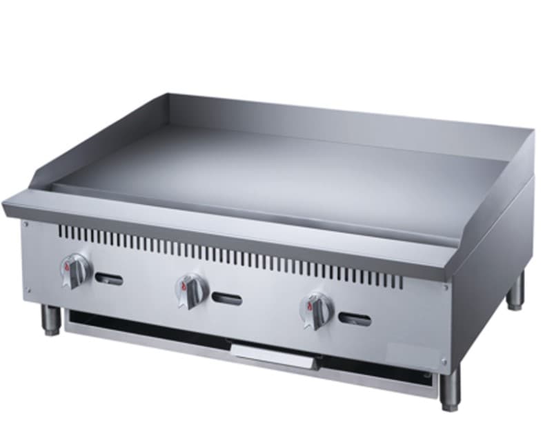 PLANCHA A GAS 3 QUEMADORES 36 3/4 ESPESOR CHEFS FACTORY