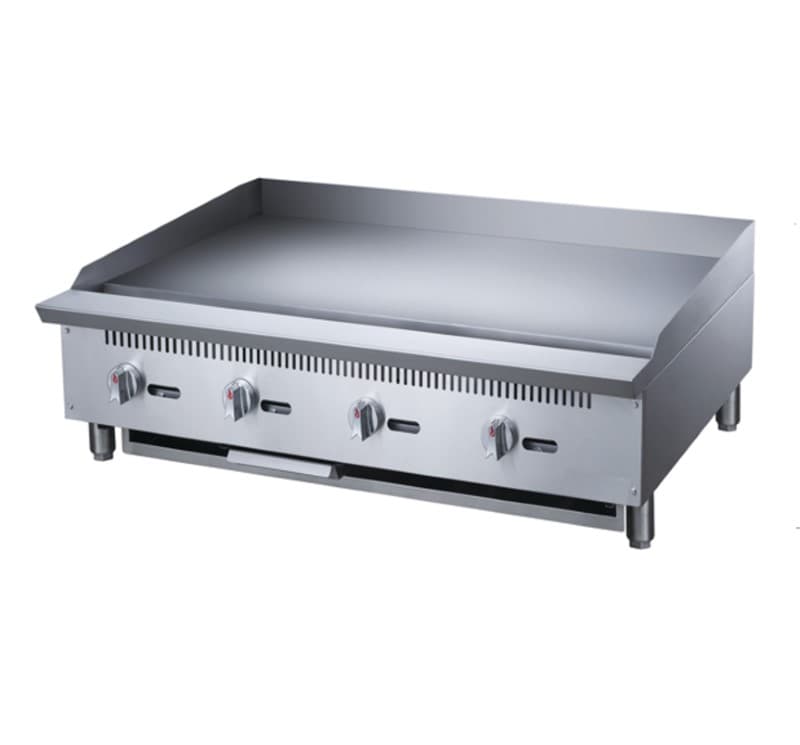 PLANCHA A GAS 4 QUEMADORES 48 3/4 ESPESOR CHEFS FACTORY