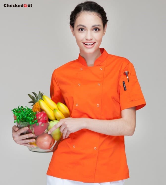 CHAQUETA NARANJA MANGA CORTA T:M CHECKEDOUT