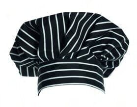 GORRO HONGO NEGRO CON RAYAS BLANCAS