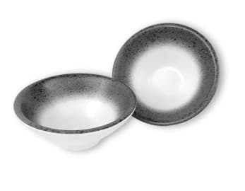 BOWL DE MELAMINA BLANCO Y NEGRO REDONDO 7.8"
