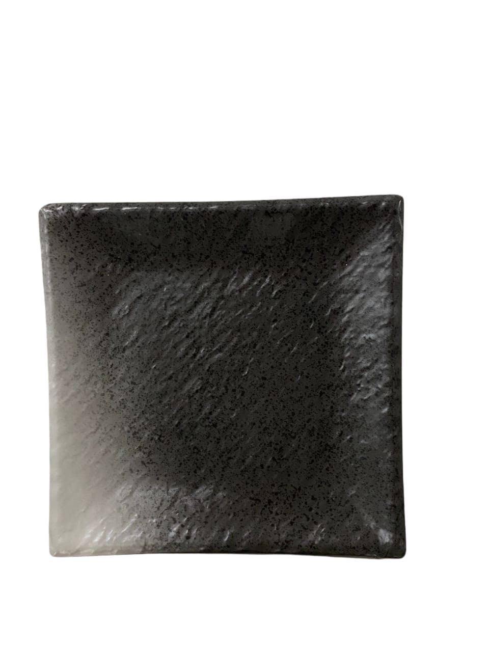 PLATO DE MELAMINA BLANCO Y NEGRO CUADRADO 9.3"