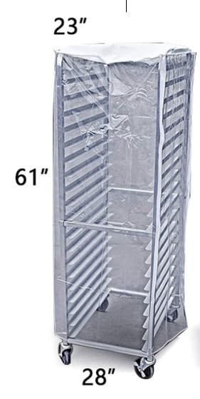 COBERTOR PLASTICO CON CREMALLERA PARA CARRITO PANADERO DE 15 NIVELES DE BANDEJAS 40X60CM