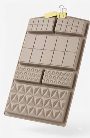 MOLDE DE SILICONA DE 6 RECTANGULOS VARIOS 31.5X24CM