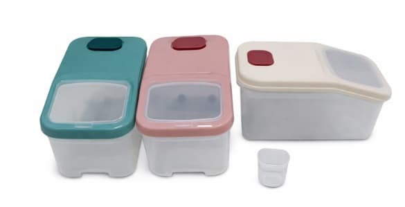 RECIPIENTE PARA GRANOS PLÁSTICO DE COLORES DE 10 KILOS
