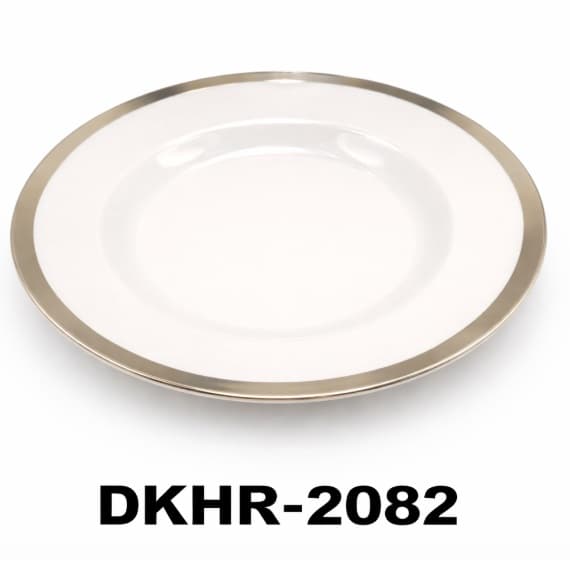 BOWL DE CERÁMICA BLANCO CON BORDE DORADO 9"