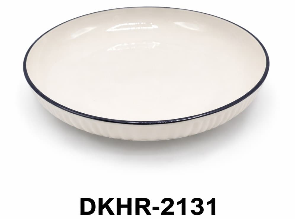 PLATO DE CERÀMICA REDONDO CON BORDE NEGRO 10''