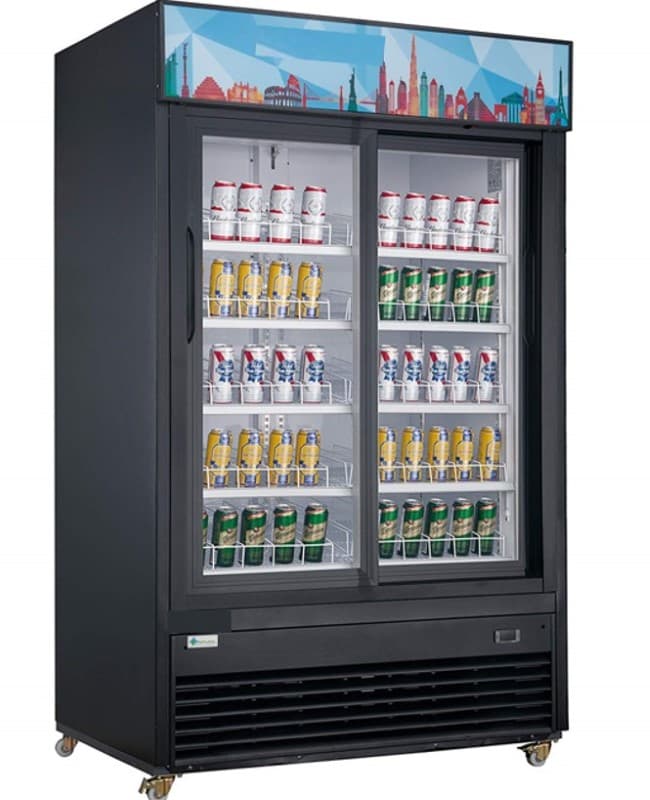 REFRIGERADOR 2 PUERTAS DE VIDRIO CORREDIZAS CHEFS FACTORY