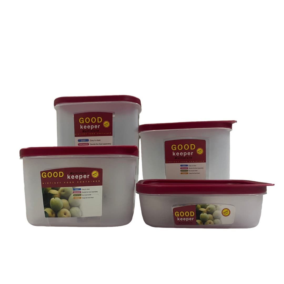 ENVASE DE PLÁSTICO RECTANGULAR SET 4 PZS 