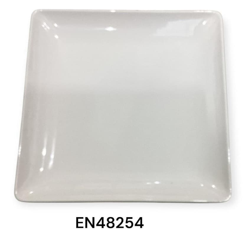 PLATO DE CERÁMICA CUADRADO BLANCO 9"