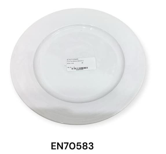 PLATO DE CERÀMICA REDONDO BLANCO 9"