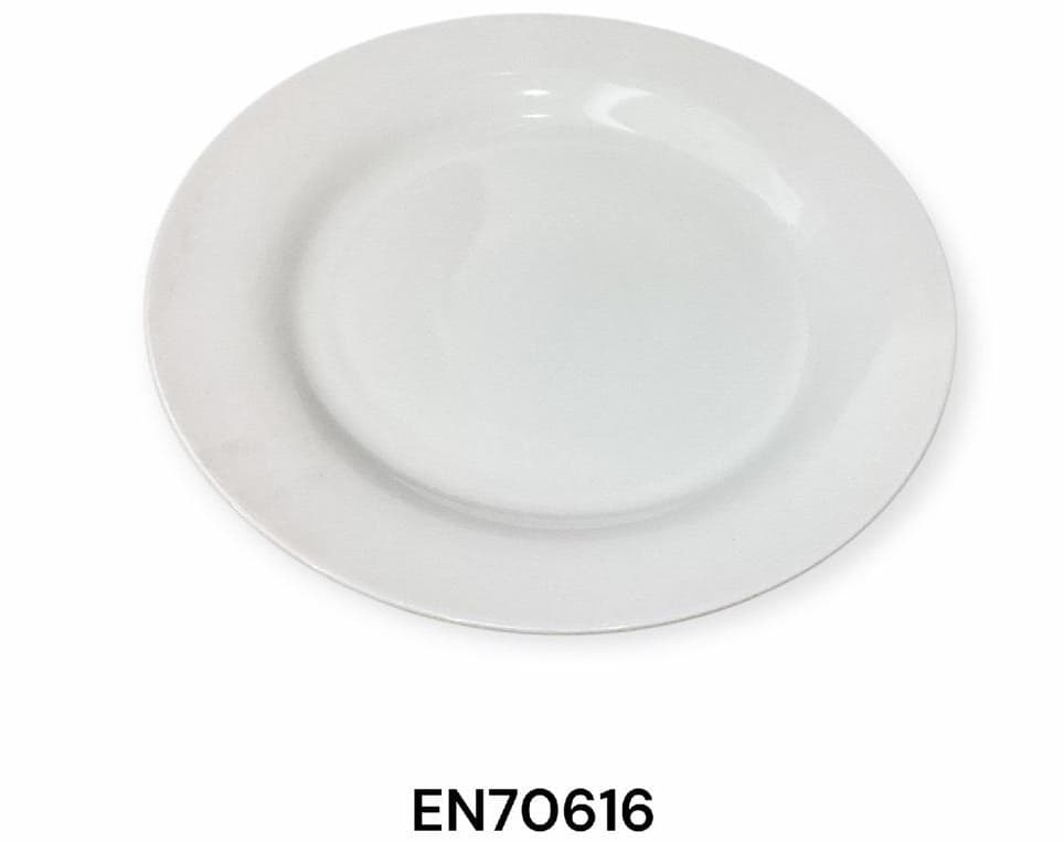 PLATO DE CERÀMICA REDONDO BLANCO 9"