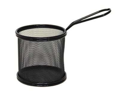 CESTA DE SERVIR NEGRA CON ASA 8X8CM
