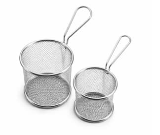 CESTA DE SERVIR INOX CON ASA 8X8 CM