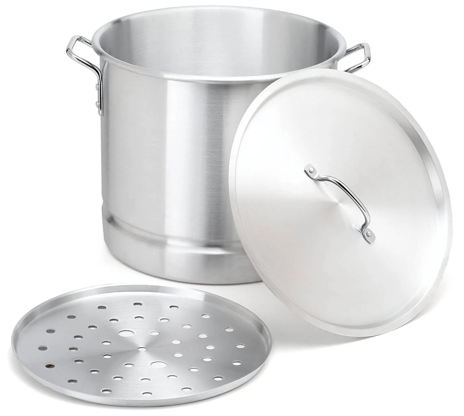 OLLA DE ALUMINIO CON VAPORERA Y TAPA 32 CM