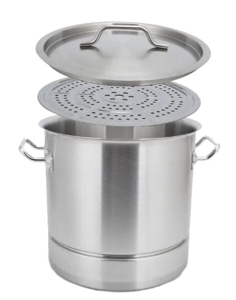 OLLA DE ALUMINIO CON VAPORERA Y TAPA 38 CM