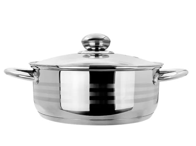 OLLA DE INDUCCIÓN CON TAPA DE VIDRIO 32 CM
