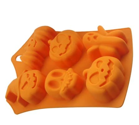 MOLDE DE SILICONA DE 6 DISEÑOS DE HALLOWEEN 22X13 CM
