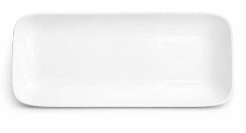 BANDEJA DE CERÁMICA RECTANGULAR BLANCA 14"