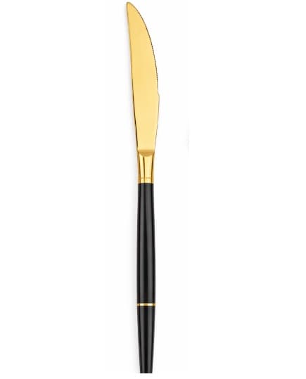 CUCHILLO MESA DORADO / MANGO NEGRO 22CM