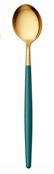 CUCHARA MESA DORADA / MANGO VERDE 21.5CM