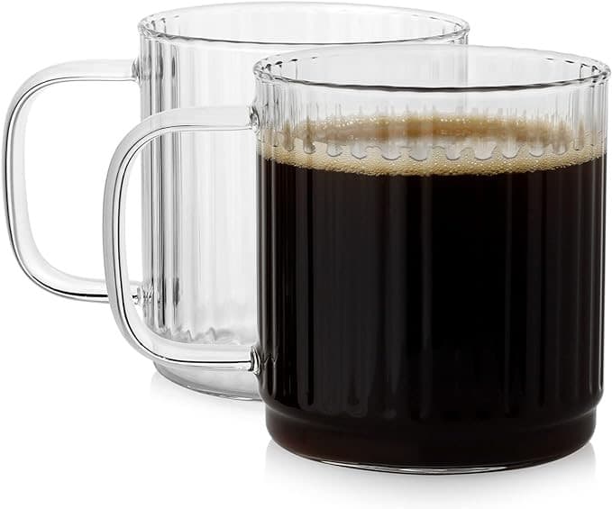 TAZA DE VIDRIO 500 ml / 16.90 oz SET 4 PIEZAS