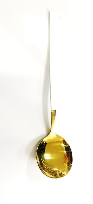 CUCHARA MESA DORADA / MANGO BLANCO 21.5CM
