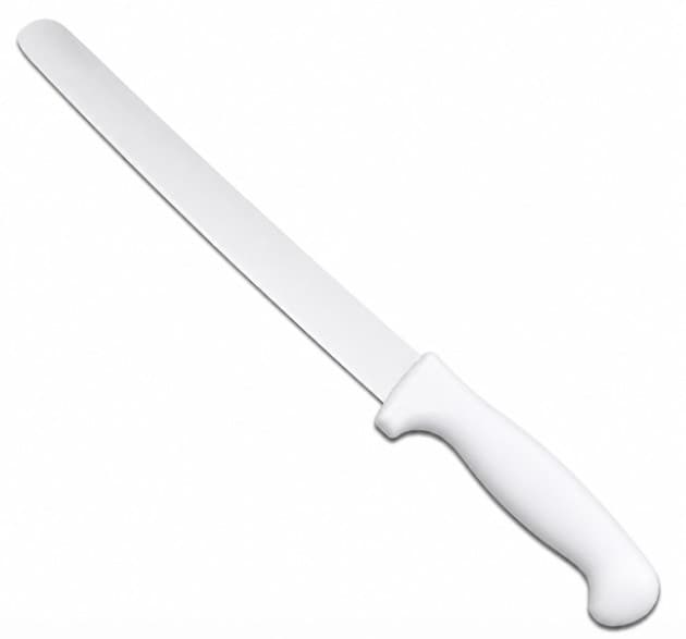 CUCHILLO PARA REBANAR CON MANGO BLANCO 14"