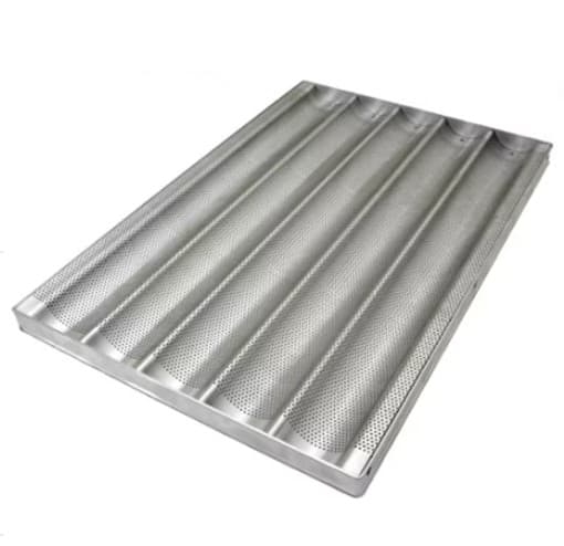 BANDEJA DE ALUMINIO PARA PAN FRANCES DE 5 UNIDADES 60x40CM