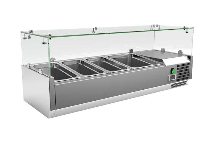 VITRINA REFRIGERADA DE 4 BANDEJAS GN 1/4 100x33.5x43CM