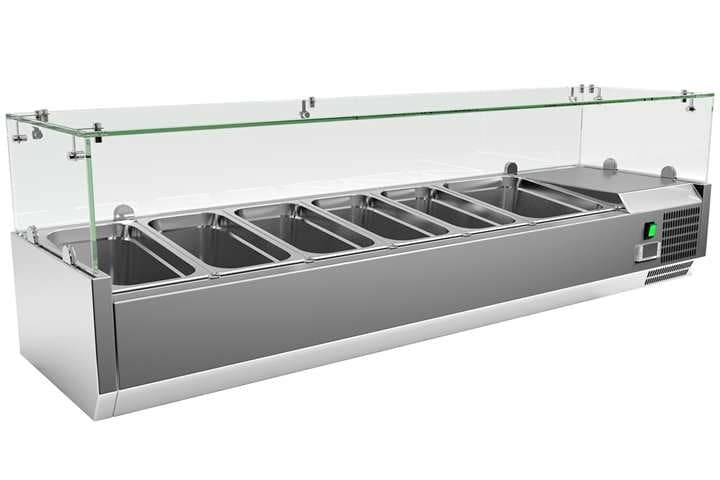 VITRINA REFRIGERADA DE 6 BANDEJAS GN 1/4 135x33.5x43CM