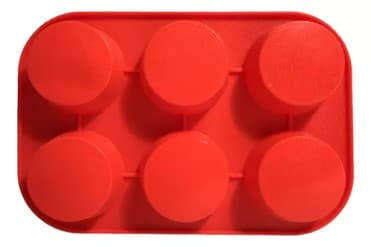 MOLDE DE SILICONA 6 CUPCAKES RED