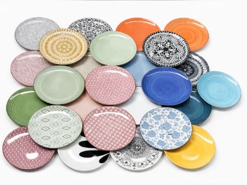 PLATO DE CERÁMICA REDONDO COLORES VARIADOS 10.5"