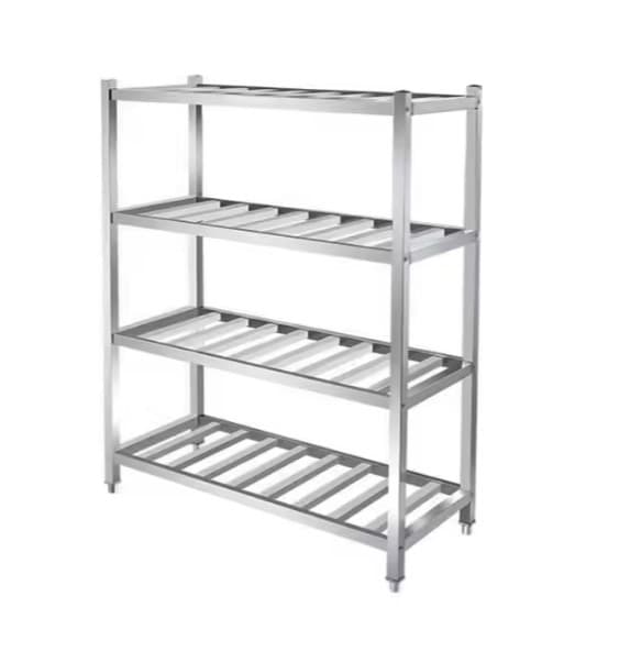 ESTANTERIA INOX CON RANURAS 4 NIVELES 120*48P*155CM