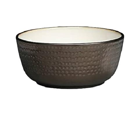 BOWL DE CERÁMICA REDONDO MARRON CON RELIEVE 6"