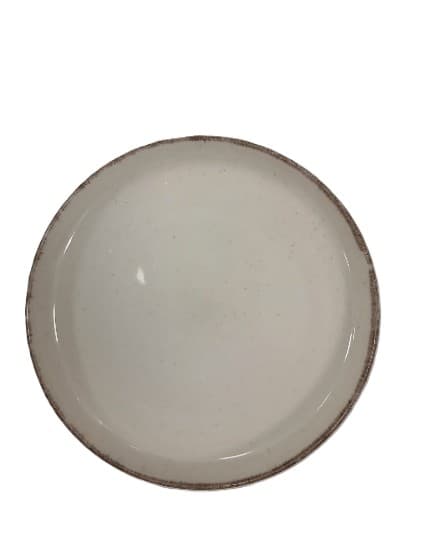 PLATO DE CERÁMICA REDONDO BEIGE 8" 