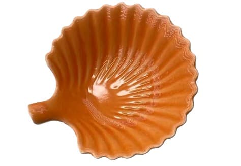 RAMEKIN DE CERÁMICA EN FORMA DE CONCHA  NARANJA 4" / 10x4 CM