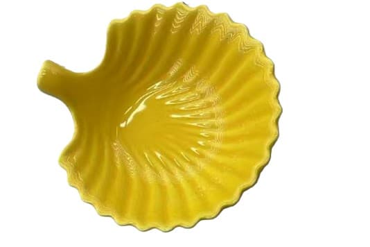 RAMEKIN DE CERÁMICA EN FORMA DE CONCHA AMARILLO 4" / 10x4 CM