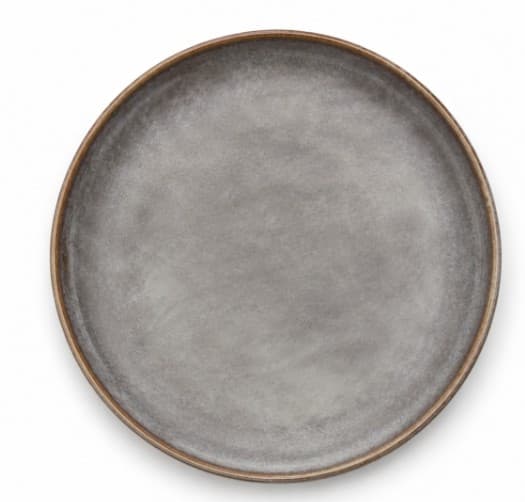 PLATO DE CERÁMICA REDONDO MARMOLEADO GRIS 10"