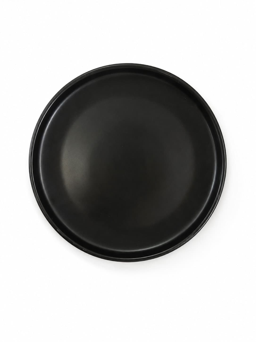 PLATO DE CERÁMICA REDONDO NEGRO MATE 8"