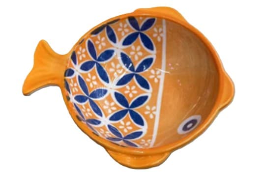 RAMEKIN DE CERÁMICA DE PEZ MANDALA NARANJA 