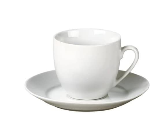 TAZA DE CERÁMICA CON PLATO BLANCO 