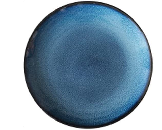 PLATO DE CERÁMICA REDONDO MARMOLEADO AZUL 10.5"