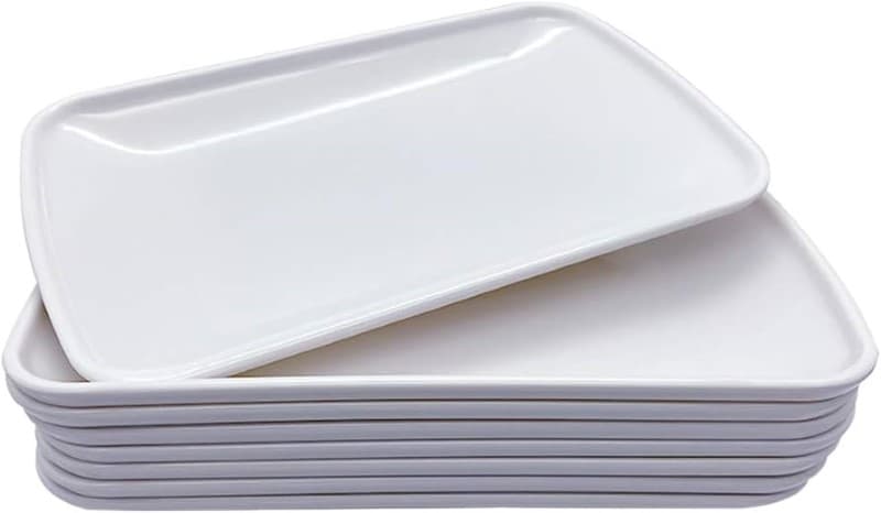PLATO DE MELAMINA BLANCO RECTANGULAR 8.5"